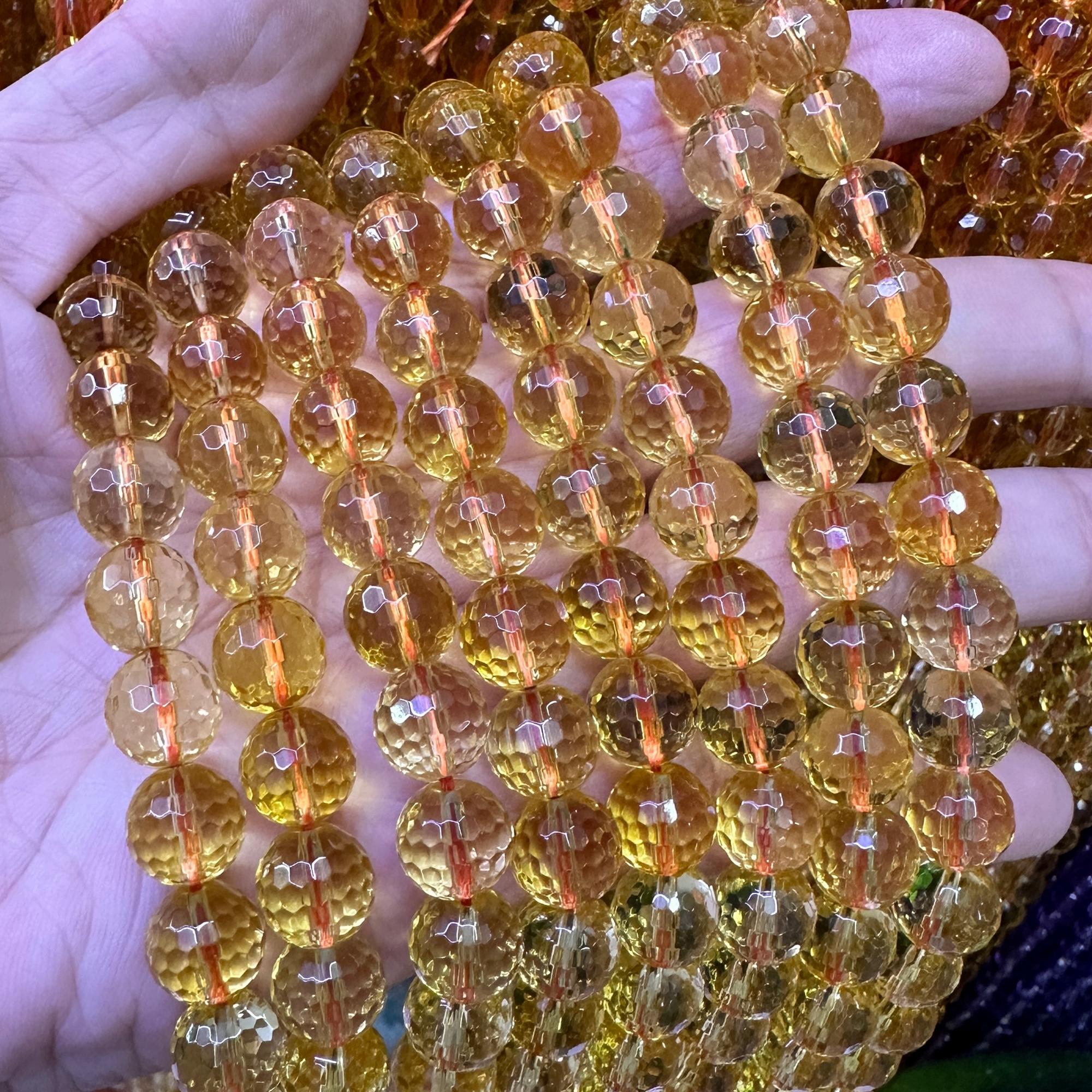 

Гидротермальные цитриновые граненые бусины 6 мм 8 мм 10 мм, бусины из кристалла цитрина, бусины из желтого кварца для изготовления ювелирных изделий 10mm