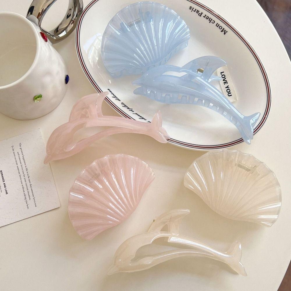 Dolphin Shell Series Hairpin Acetate Back Head Headwear Elegant Hair Claw Clip Hair Accessories