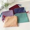 Hot Sale Women Plaid Makeup Bag Large Capacity Cotton Zipper Pouch Purse Travel Makeup Bag Portable Simple Pouch Cosmetic Bag