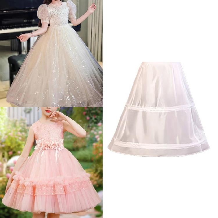 Flexible Hoop Skirt For Kids Special Occasion Anti Slip Waistband Crinoline Breathable Layered Support