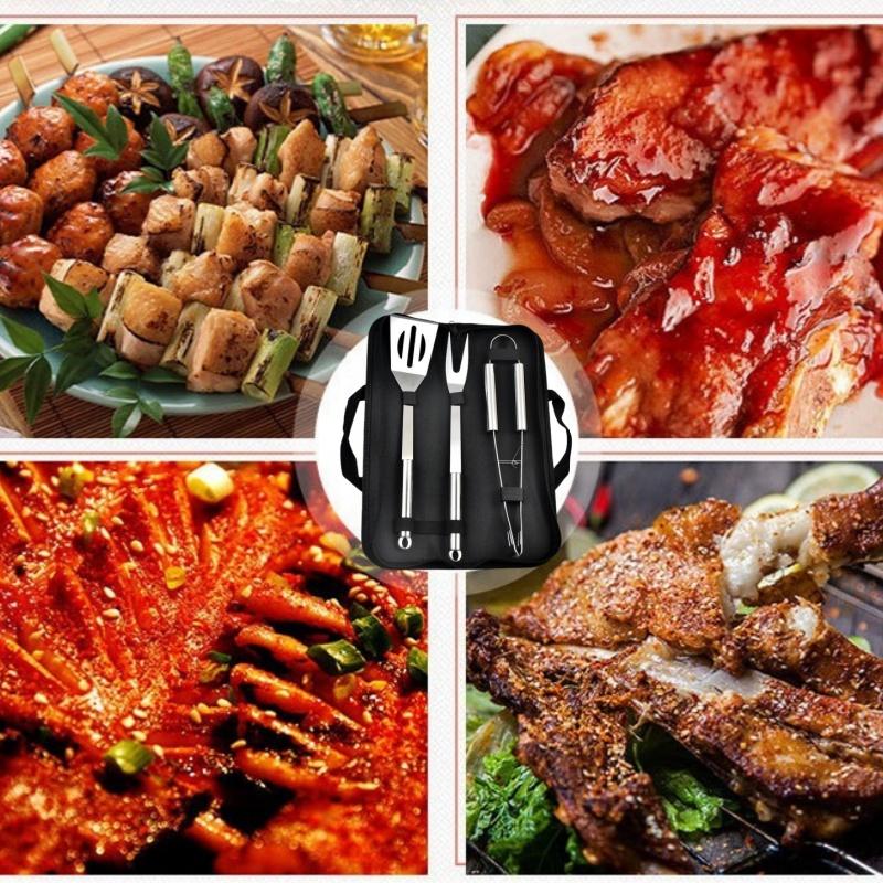 BBQ Tools Set Barbecue Utensil Accessories Stainless Steel BBQ Grill Tool Set Outdoor Camping Cooking Accessories Kit With Bag