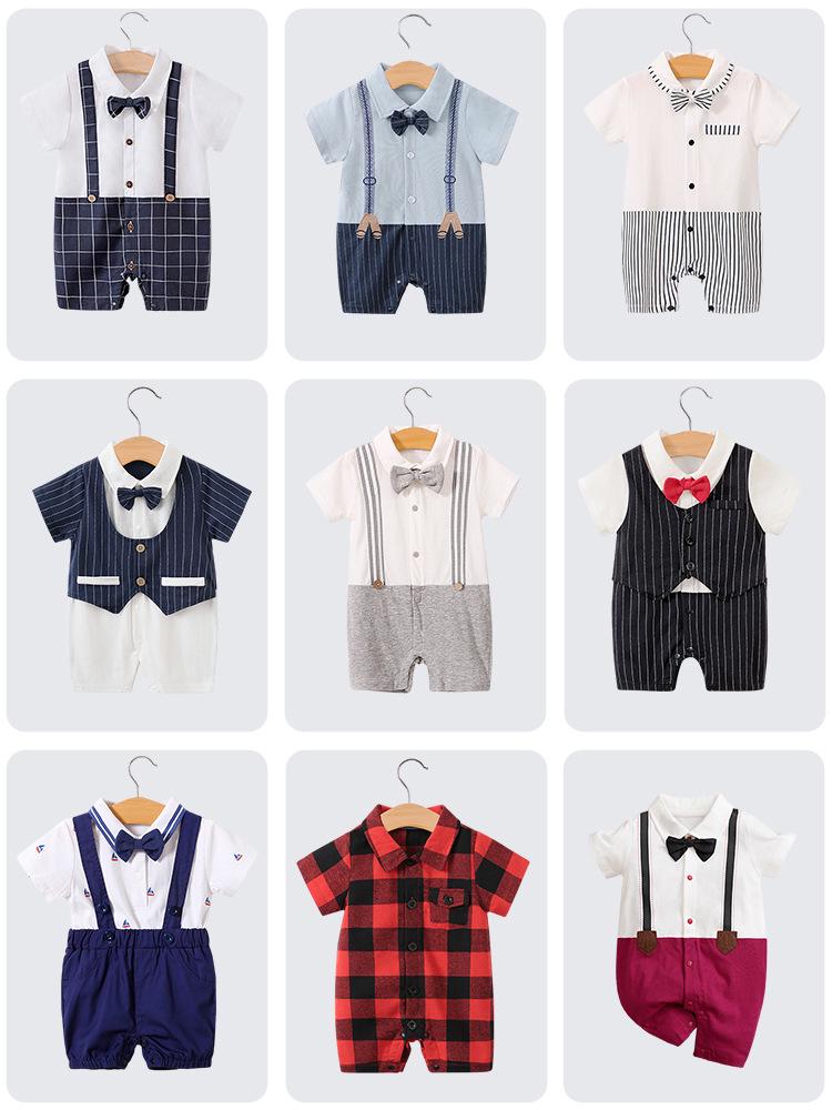 Heren Korte Mouw Zomer Romper voor Pasgeboren en Baby Jongens (0-1 Jaar) - Babykleding