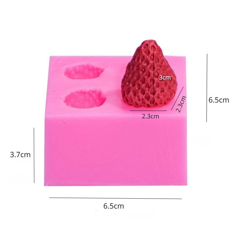 3D Erdbeerkerze Silikonform Handgemachte Aromatherapie Kerzenwachsform Fondant Schokoladenharz Formen Heim Handwerk Dekor