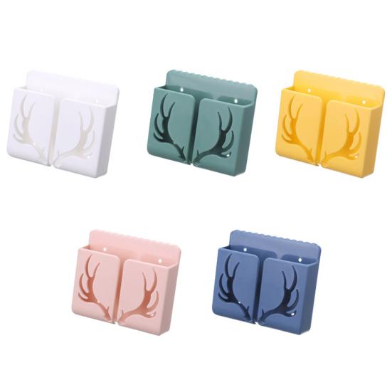 Mobile Phone Holder Mounted Creative Antlers Multi-function Wall Remote Control Storage Box Organizer