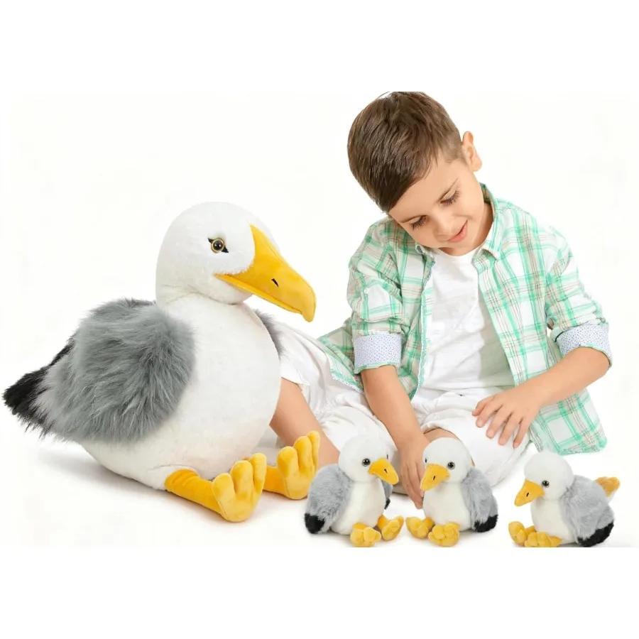 

1/4Pcs Big Seagull Plush Toy with 3 Baby Seagulls Inside 17.7 Mama Seagull Stuffed Animal for Kids Gift United States