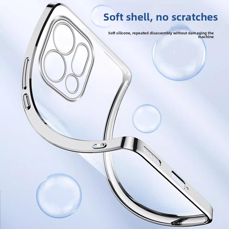 For Mi POCO M8 Pro 5G Ultra-thin Plating Silicone TPU Case For POCO M 8 M8Pro Electroplating Transparent Shockproof Back Cover