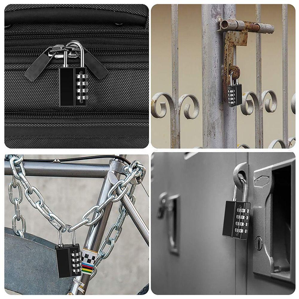 1Pcs New with Key Combination Padlock Dormitory Cabinet 4 Digits Password Lock Zinc Alloy Luggage Padlock