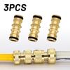 3PCS Solid Brass Double Male To Male Hose Connector 1/2 \" To Connect Two Hoses