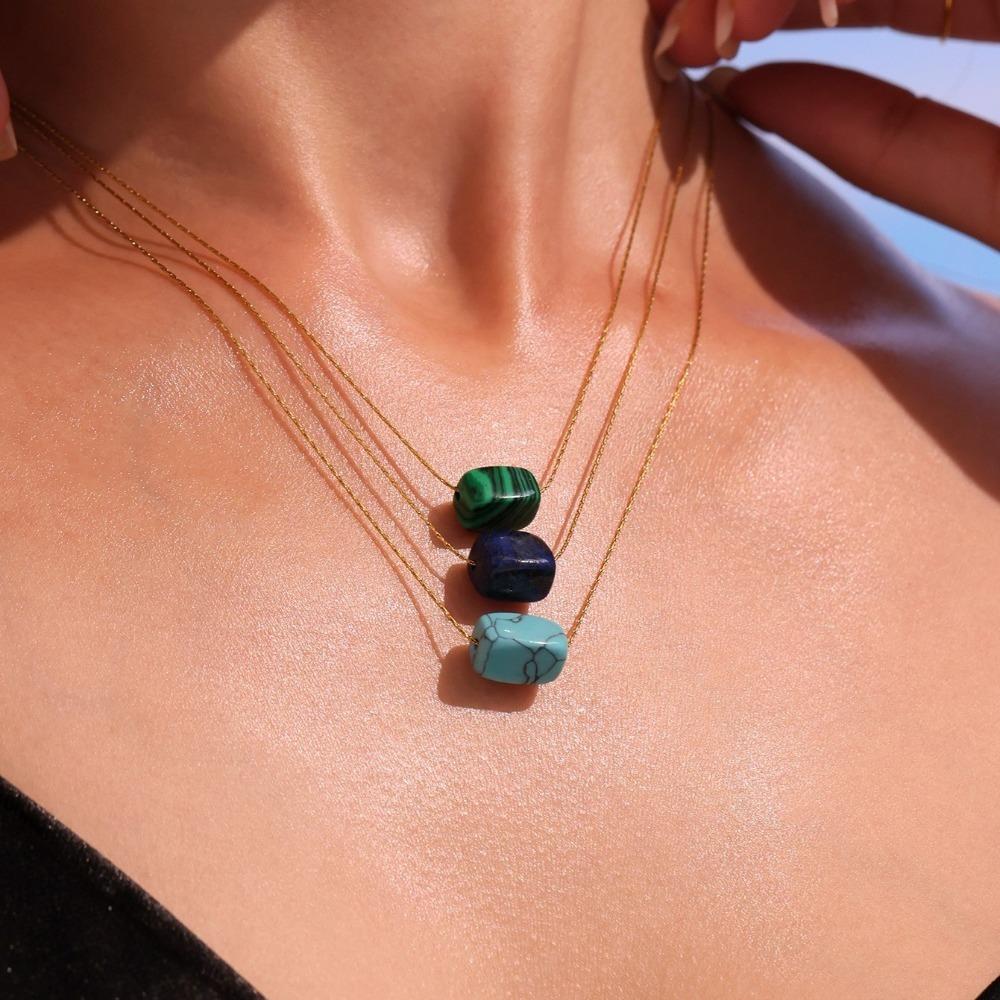 Lapis Lazuli Western Country Necklace Malachite Bohemian Style Choker  Women Gift