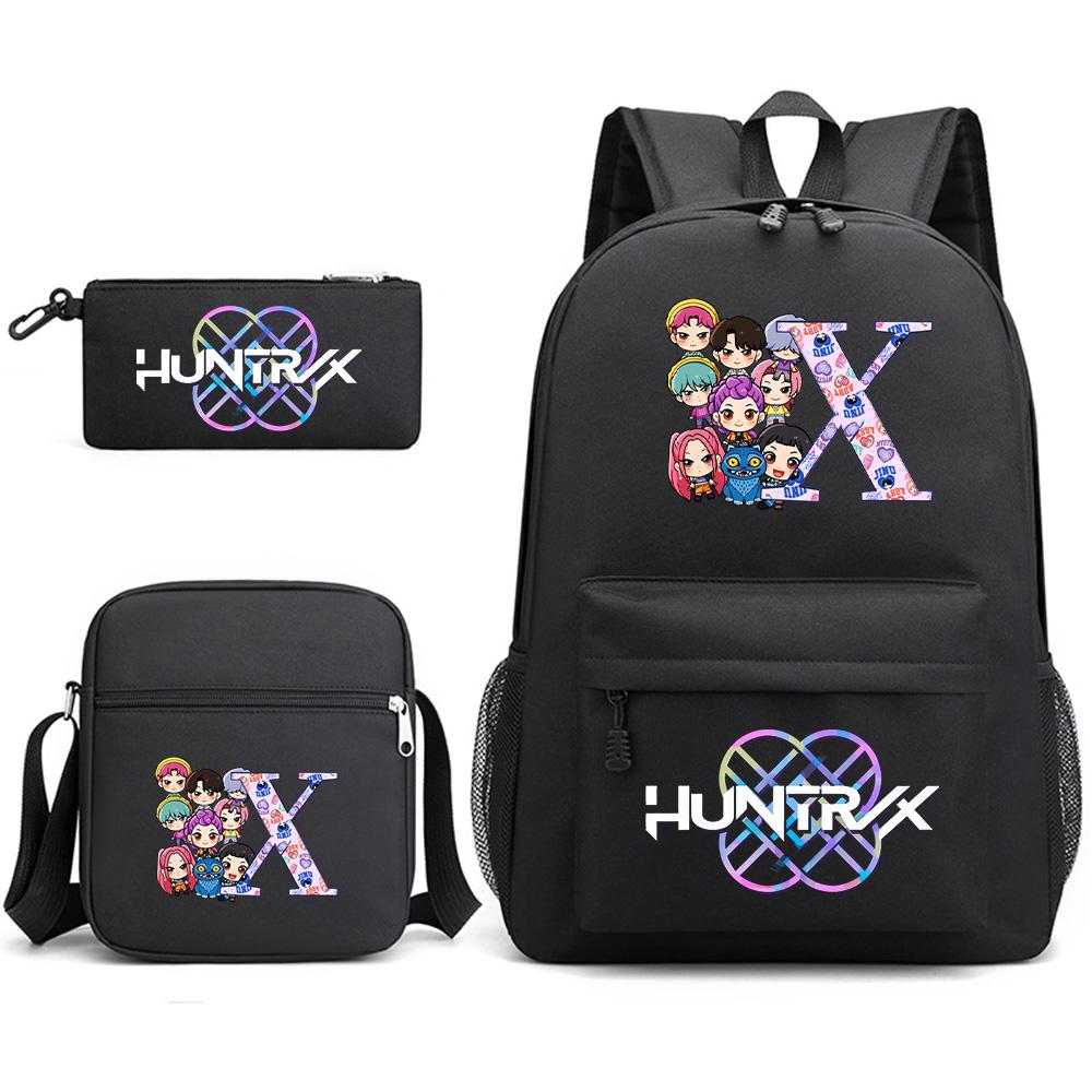 3Pcs/set 26 English Letter Printed Backpack with Shoulder Bag Pencil Case for Student Boy Girl SchoolBag Large Capacity Waterproof Bookbag Kid Gift