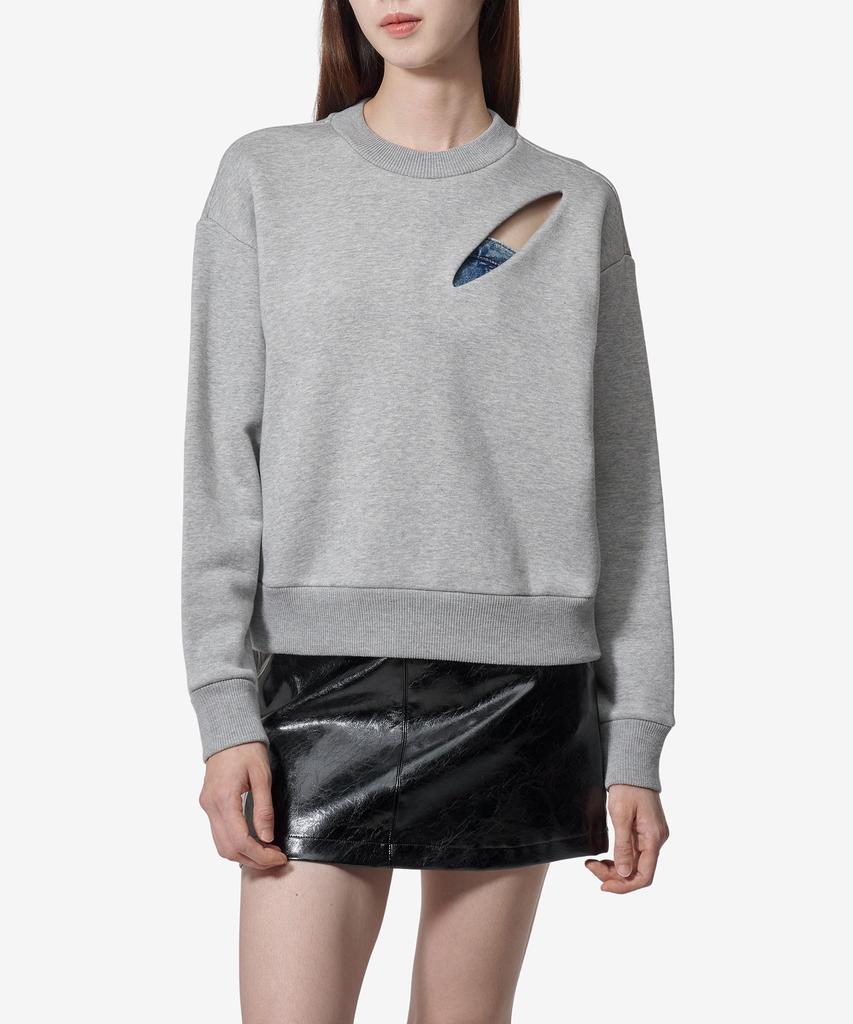 ALEXANDER McQUEEN Slash Detail Sweatshirt - Melange Grey / 794769Qlac81020