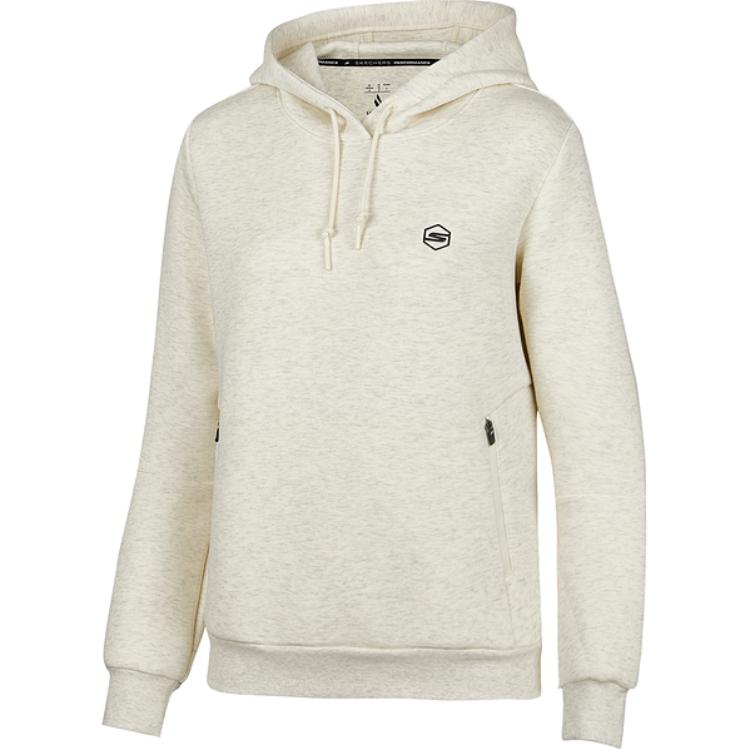 Skechers Comfort Sports Goknit Logo Casual Pullover Long Sleeve Sweatshirt Women sweatshirt Beige P424W011-00SK M