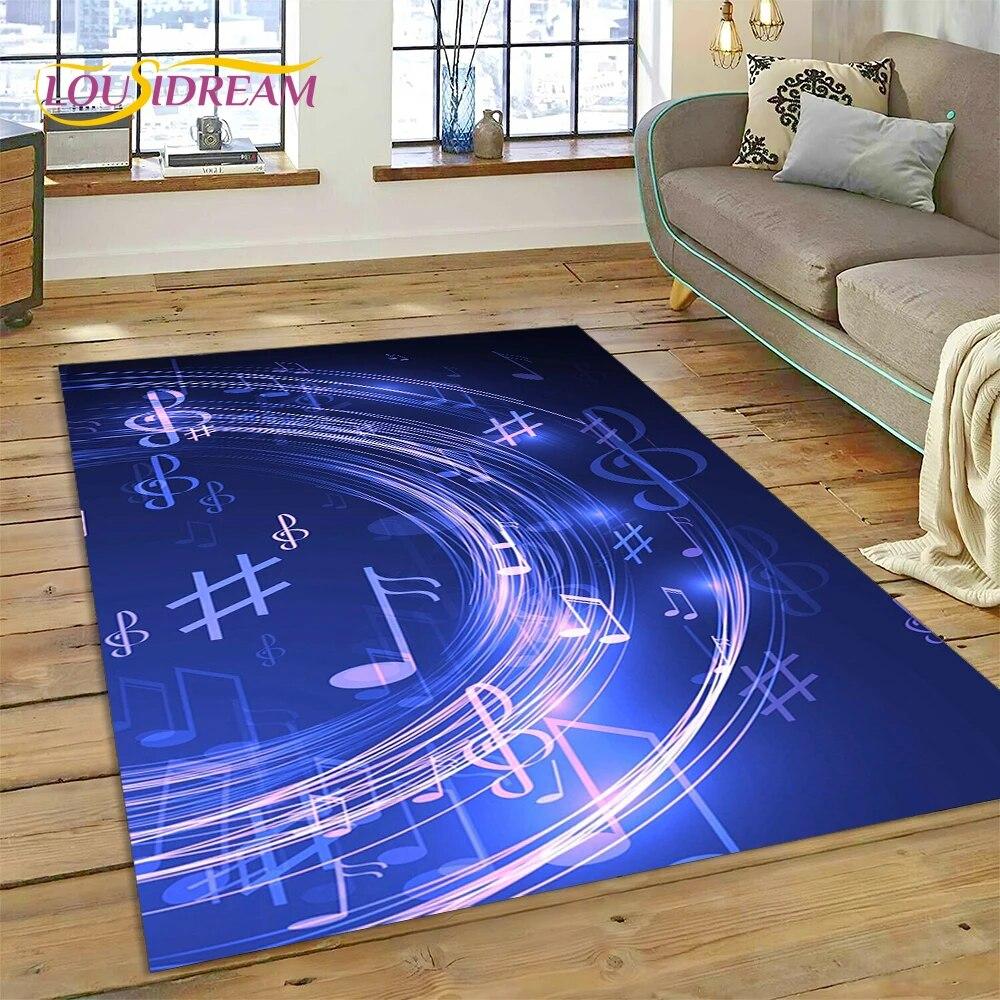 3D Piano Art Creative Musical Note Carpet Rug for Home Living Room Bedroom Sofa Doormat Decor,Child Area Rug Non-slip Floor Mat