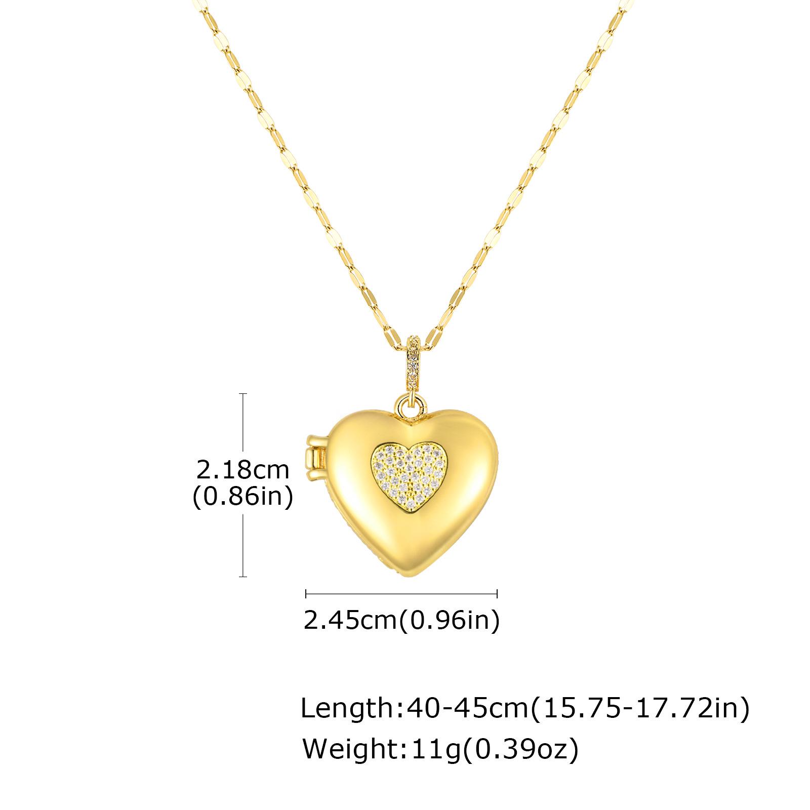 

Женское ожерелье-медальон в форме сердца из меди золотистого оттенка с цепочкой из нержавеющей стали