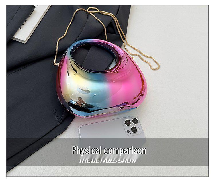 Wysokiej klasy kolorowa torebka wieczorowa w kształcie półksiężyca - Modna europejska i amerykańska moda 2025, damska torba na ramię crossbody