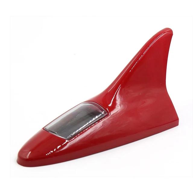 Universal Auto Car Led Warning Lamp Solar Powered Shark Fin Antenna Decorative Warning Signal Tail Light