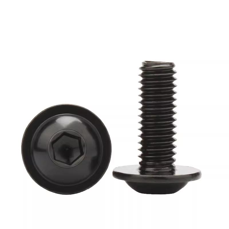 Black M6 304 Stainless Steel Hex Socket Flange Head Bolt with Washer