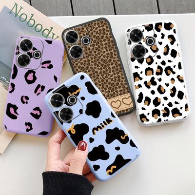 Weiche Silikonhülle mit Leopardenmuster für iPhone Xiaomi Redmi Note 13 14T 15 Samsung A55 A35 M35 S24 FE Huawei Honor Kamera-Schutzhülle mit stoßfester Abdeckung