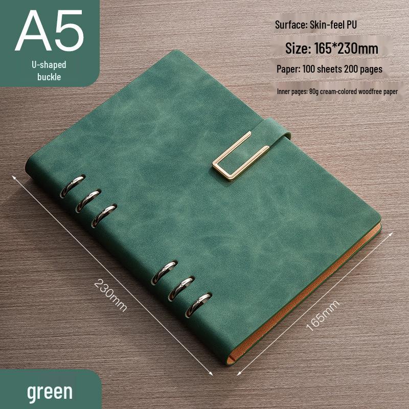 A5 Binder Notebook with Buckle, Detachable Notepad & Custom LOGO, Business Gift Set with U Buckle.
