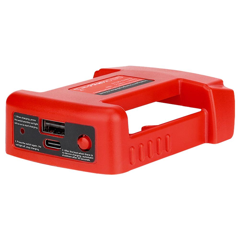 

Модернизированное сменное зарядное устройство PD18W QC3.0 TYPE-C + USB-адаптер для быстрого зарядного устройства для литиевой батареи Makita/Dewei/Miwoqi 18 В красный