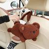 Plush Rabbit Tissue Box for Car Accessories Cartoon Car Tissue Holder Bedroom Living Room Desktop Tissue Organizer