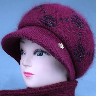 Cappelli autunnali e invernali, cappelli a becco d'anatra da donna con spessi berretti in pile, caldi cappelli in maglia di lana