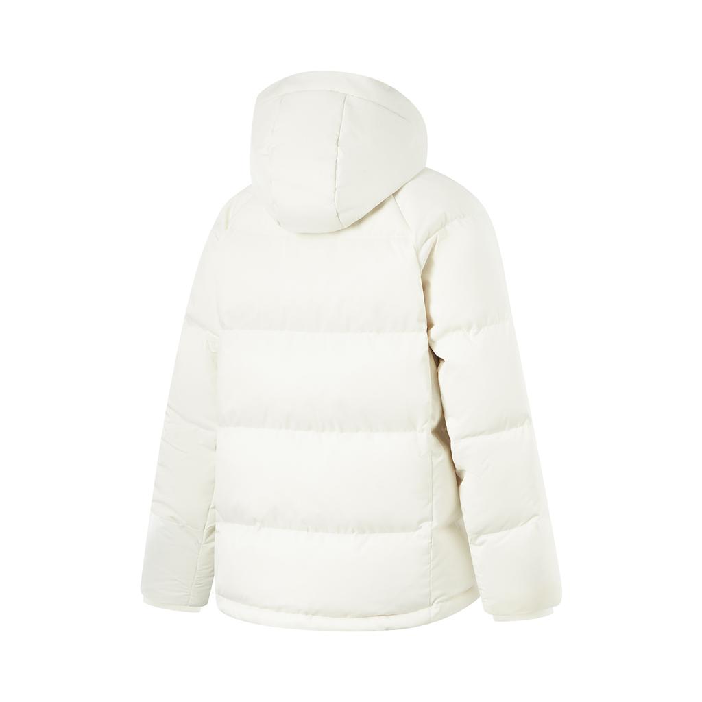 Li-Ning Fitness Series Water-Resistant Solid Color Raglan Casual Versatile Cold-Resistant Hooded Zipper Winter Down Jacket Women Outerwear AYMU108-1