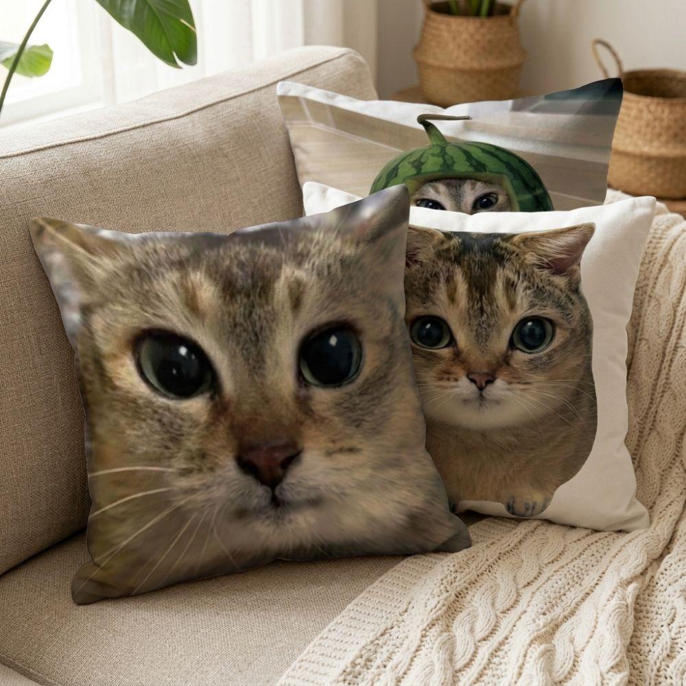 Comical Quirky Cat Print Cushion Humorous Animal Cat Image Pillow Funny Sofa Cushion Sofa