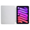 For iPad Mini (2024)/(2021) Case Y-Fold Stand Pyramid-Patterned Leather+Clear Acrylic Tablet Cover with Pencil Holder