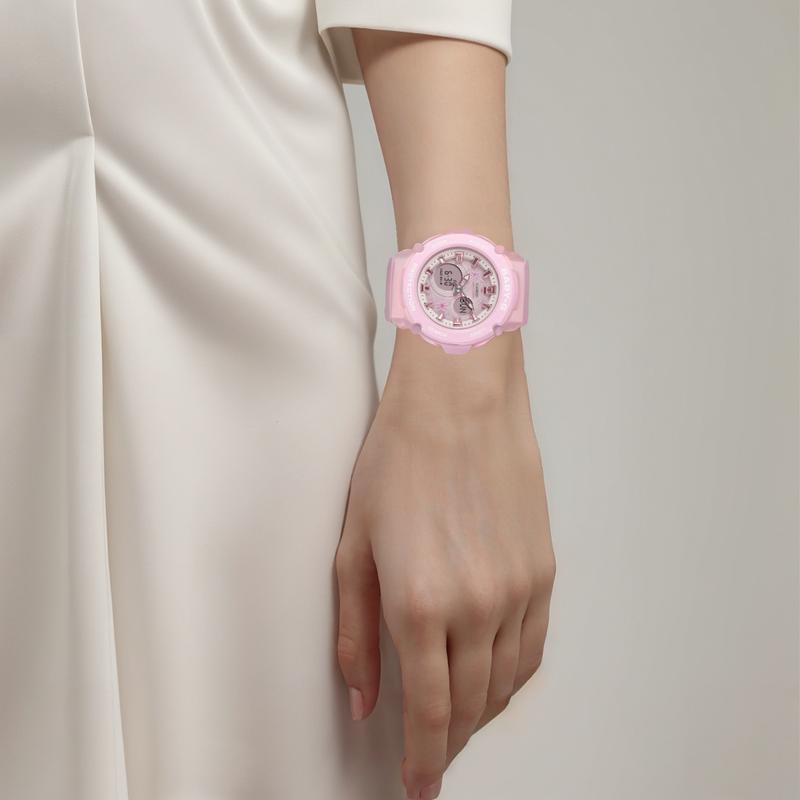 Casio BABY-G G-SHOCK Series Casual Fashion Quartz Movement Resin Strap Japanese and Korean Watch Women's Watch Pink Dial BGA-270FL-4A