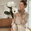 Large Artificial Magnolia Flower Real Touch Realistic Faux Magnolia Branch Handmade EVA Simulation Big Magnolia Garden Decor