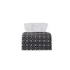 Nordic Luxury Retro Leather Tissue Box in Black and White Plaid Design