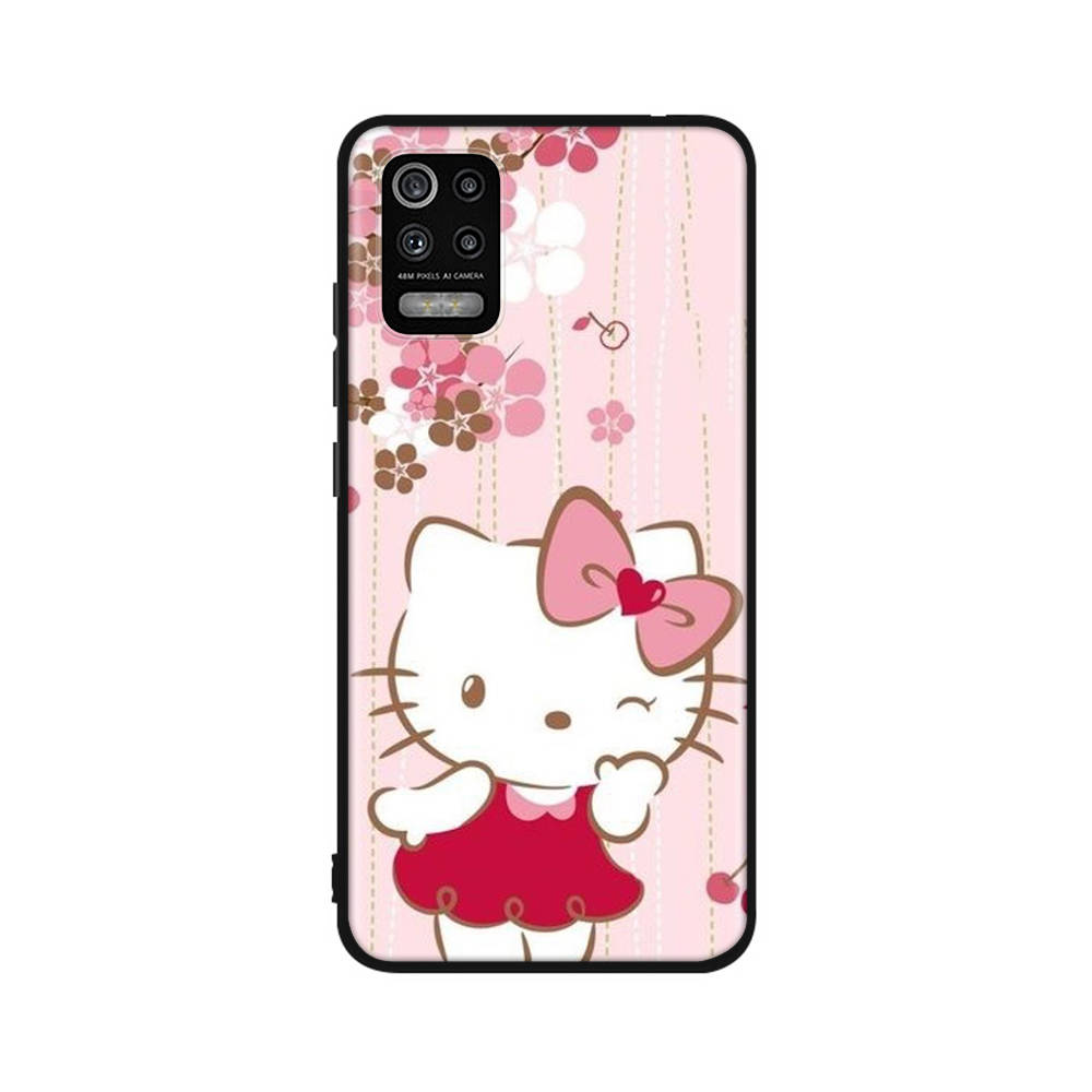 KT70 Hello Kitty Case for Xiaomi Poco X6 X4 M5 M6 F5 F6 C65 C55 C50 C51 C40 Redmi Note 7 8 14C A3X 13C 12C 11 10A 9C Pro Black Sofe Cover