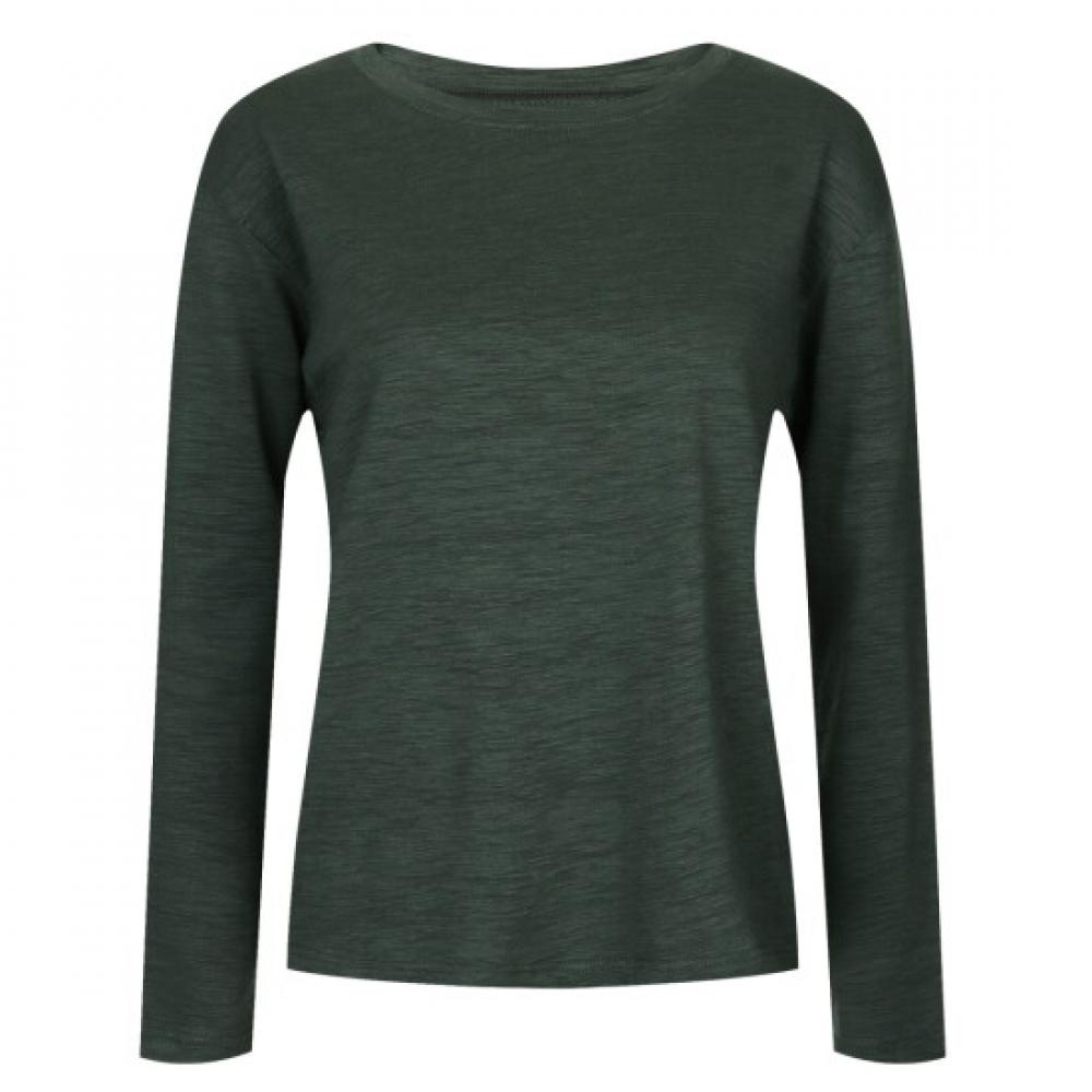 Shop Women S Korean midSeaSon ModaL Crewneck L S pLain Tee Khaki Dai wSh260072