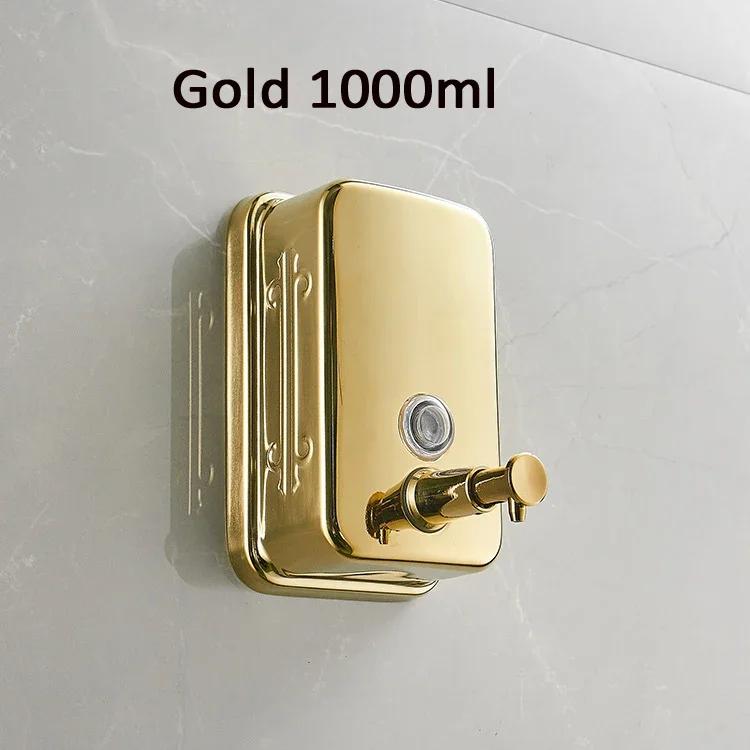 Black 304 Stainless Steel Bathroom Liquid Soap Antique Shampoo Dispenser Gold Polished Wall Mounted Bathroom Accessories