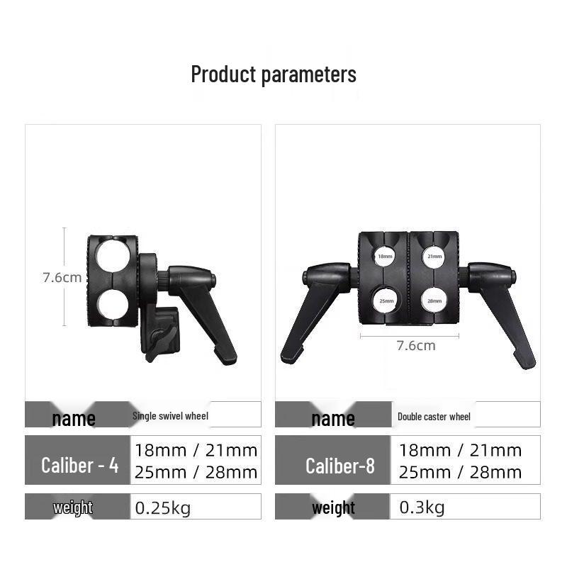 Universal Photography Light Stand Adapter with Wheels - Multifunctional Boom Turntable Arm Bracket