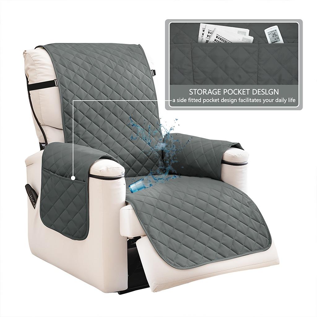 100% Waterproof Recliner Chair Covers Recliner Cover Non-Slip Dog Chair Cover Washable Slipcover With Pocket Elastic Straps