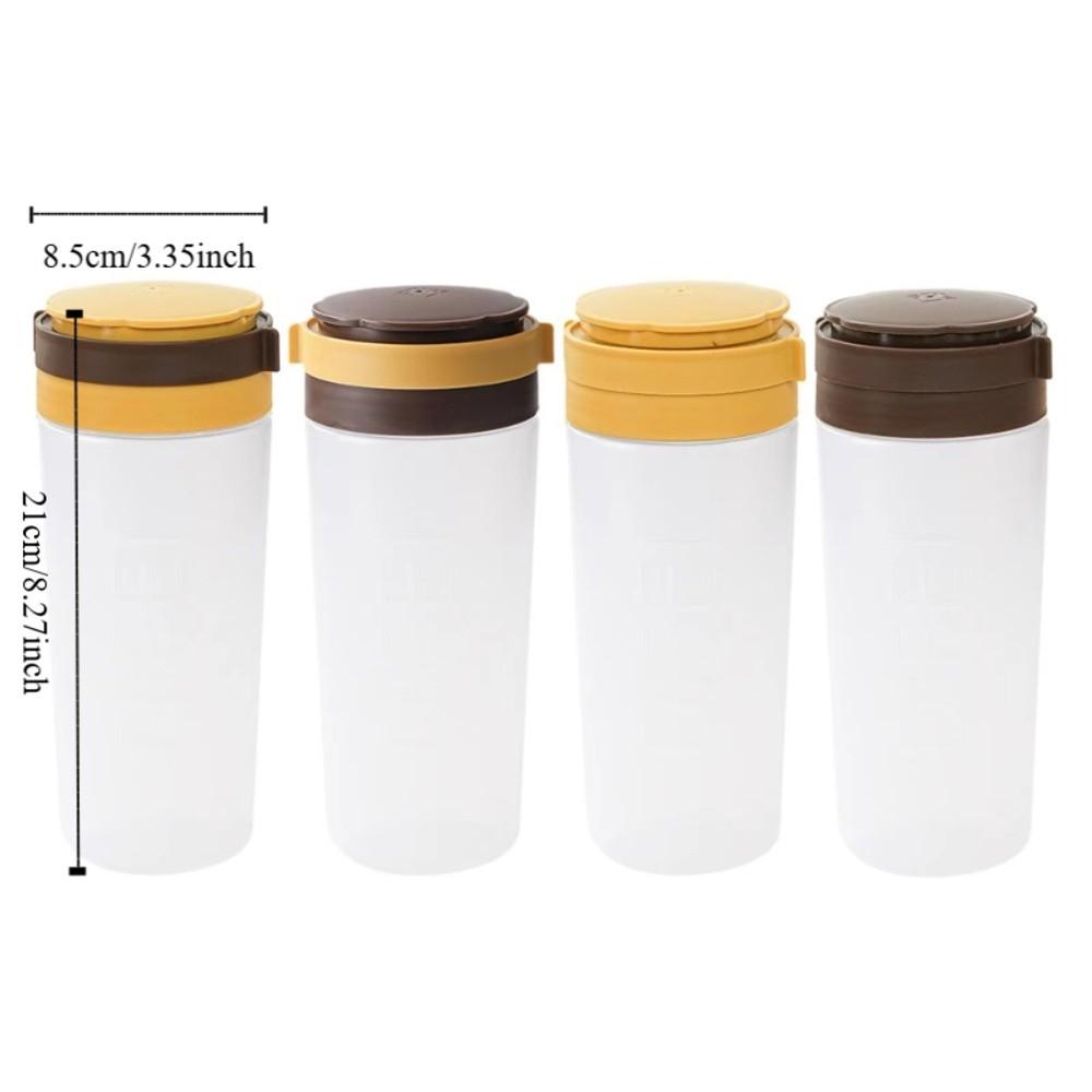 Rotatable Lid Barbecue Condiment Bottle Dustproof Scaled Seasoning Bottle Removable Plastic Kitchen Condiment Container