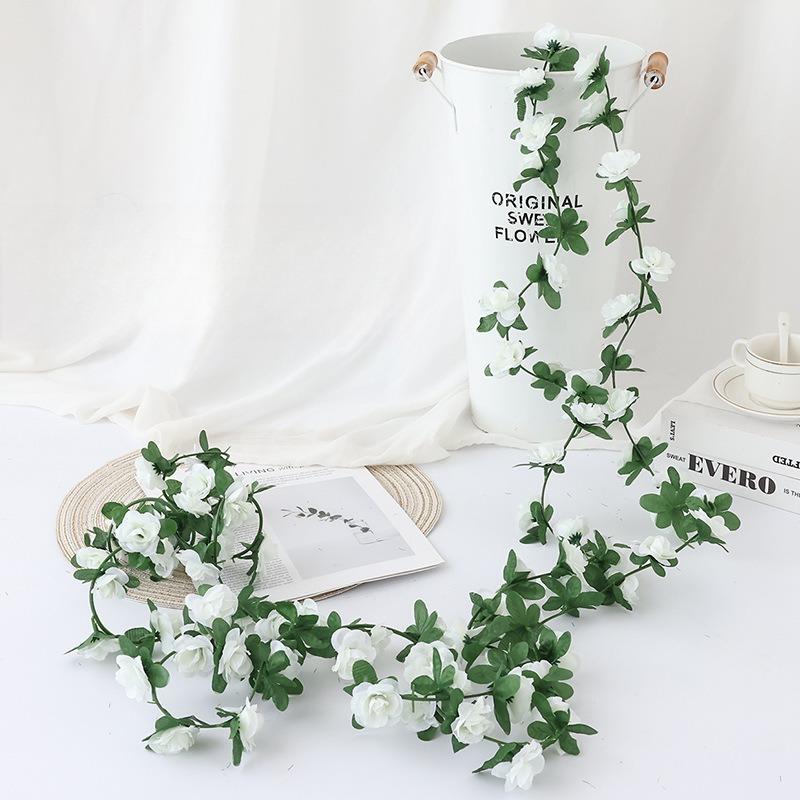 250CM Rose Artificial Flowers Christmas Garland for Wedding Home Room Decoration Spring Autumn Garden Arch DIY Fake Plant Vine