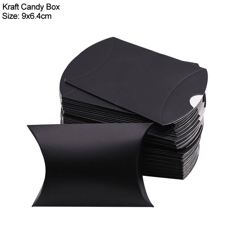 10/20/30Pcs Kraft Paper Pillow Candy Box Christmas Gift Packaging Boxes Candy Bags Wedding Baby Shower Birthday Party Decoration