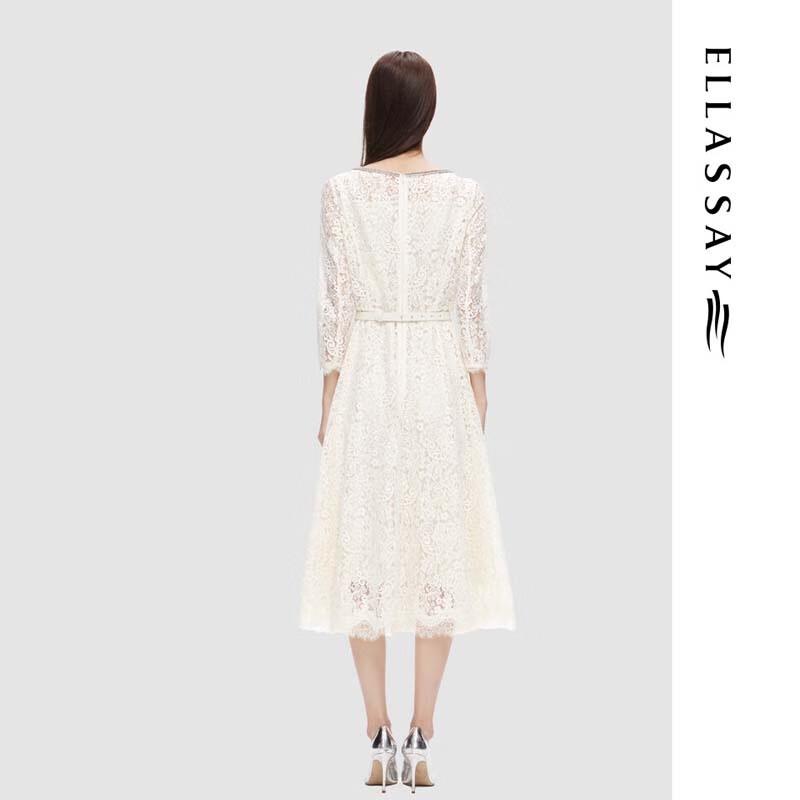 ELLASSAY French Elegant Lace Dress EWD353Y09300