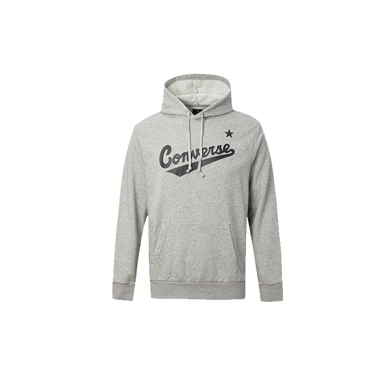 Men s Converse Alphabet Logo Printing hooded Drawstring Gray 10017675-035 S