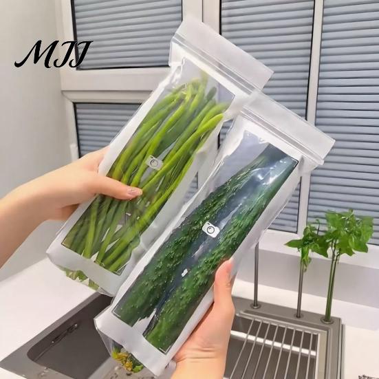 Food Grade Freezer Safe Bags Thick Double Seal Storage Bags, Reusable Long Sealed Clear Food-Grade Plastic Sustainable Kitchen Organization Tools for