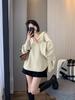 Women's Batwing Sailor Collar Pullover Sweater - Solid Color Knit Top for Autumn