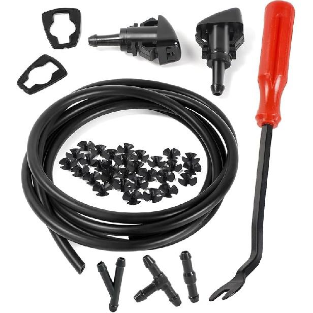 OTUAYAUTO Windshield Washer Nozzles Kit Replacement For 08-17 Dodge Grand Caravan, 11-17 RAM 1500 2500, Chrysler Jeep, Windshield Sprayer Nozzles Kit