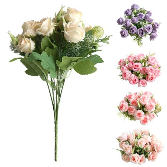 Artificial Flower Nice-looking Weather-resistant Exquisite Modern Simple Artificial Rain Rose for Lover