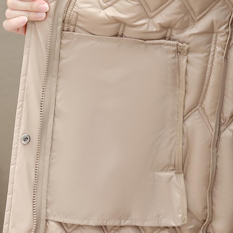 Fashion Middle Age Women's Winter Parka Hooded Casual Warm Long Coats Thick Women Jackets