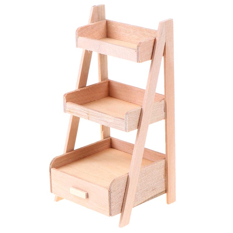 1:12  Dollhouse Wood Shelf Flower Stand Mini Furniture Model Toys