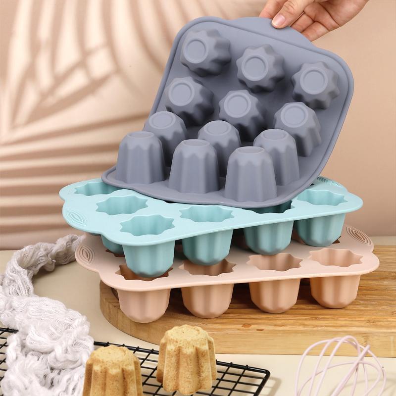 12 Cavity Silicone Octagon Mould Cake Pans Cupcake Muffin Mold Baking Tray Home Kitchen Cook Diy Tools