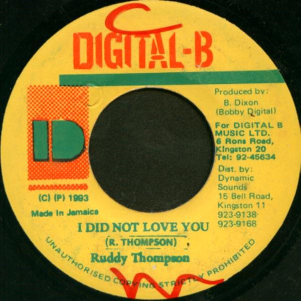 

7inch Record RUDDY THOMAS I Did Not Love You NONE DigitalB 1993 Jamaica Reggae Ska Dub Used